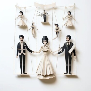 Collagen mit dem Titel "Paper Theater 1.2" von Natalia, Original-Kunstwerk, Collagen