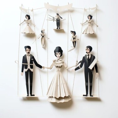 Collagen mit dem Titel "Paper Theater 1.9" von Natalia, Original-Kunstwerk, Collagen