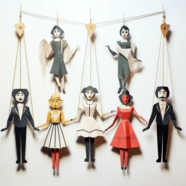 Collagen mit dem Titel "Paper Theater 1.10" von Natalia, Original-Kunstwerk, Collagen