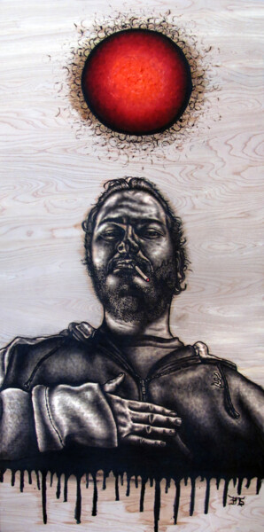 Schilderij getiteld ""King Of The World"" door Preston M. Smith (PMS), Origineel Kunstwerk, Olie