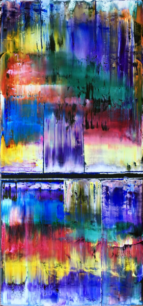 Картина под названием "Color Cascade" - Preston M. Smith (PMS), Подлинное произведение искусства, Масло