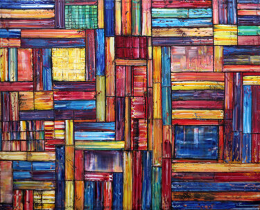 Malerei mit dem Titel "Technicolor!" von Preston M. Smith (PMS), Original-Kunstwerk, Öl