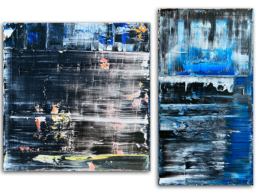 Peinture intitulée "Black and Blue" par Preston M. Smith (PMS), Œuvre d'art originale, Acrylique