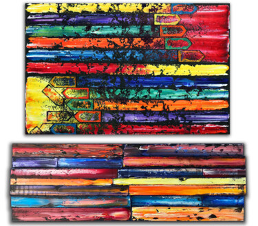 Картина под названием "All Lined Up" - Preston M. Smith (PMS), Подлинное произведение искусства, Масло
