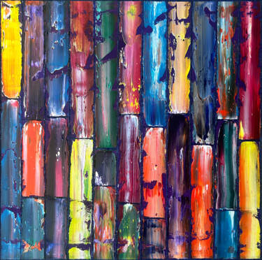 Malerei mit dem Titel "Stripe It Down" von Preston M. Smith (PMS), Original-Kunstwerk, Öl