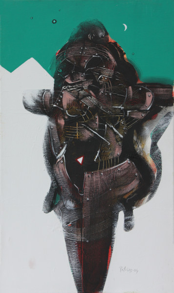 Painting titled "Rider" by Pribi, Original Artwork, Acrylic