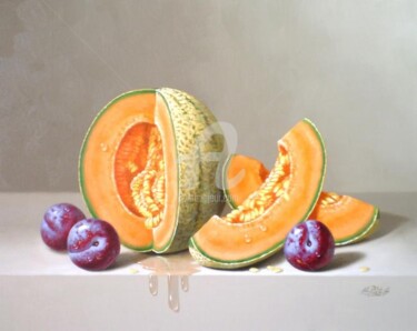 Painting titled "melon" by Prieto, Original Artwork