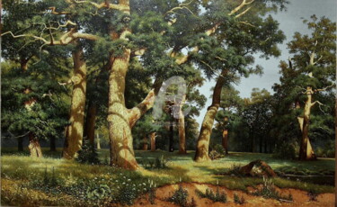 Painting titled "The oak grove" by Vadim Prikota, Original Artwork