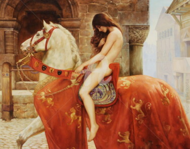 Painting titled "Lady Godiva" by Vadim Prikota, Original Artwork, Oil