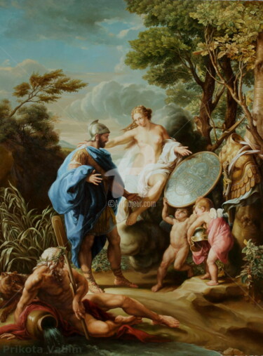Painting titled "Venus Presenting Ae…" by Vadim Prikota, Original Artwork, Oil