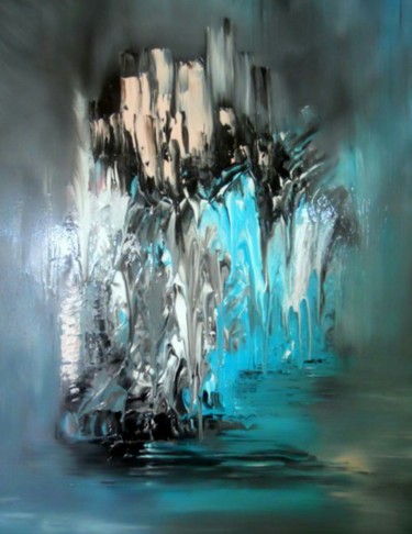 Malerei mit dem Titel "Seelen am Fluss" von Barbaram, Original-Kunstwerk, Acryl