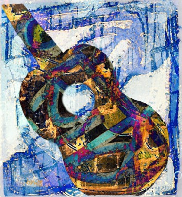 Digital Arts titled "No 301 (Blau mit Gi…" by Barbaram, Original Artwork, Digital Painting