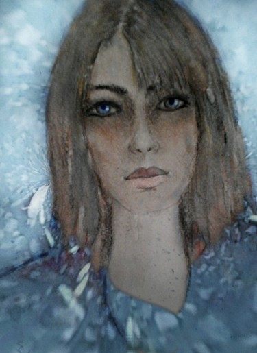 Digitale Kunst mit dem Titel "Lady In Blue" von Barbaram, Original-Kunstwerk