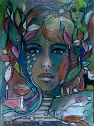 Malerei mit dem Titel "Surreal 30" von Barbaram, Original-Kunstwerk, Pastell