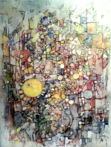 Malerei mit dem Titel "Die glückliche Stadt" von Barbaram, Original-Kunstwerk, Acryl