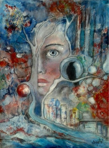 Painting titled "Surreal 103 (Hidden…" by Barbaram, Original Artwork, Acrylic