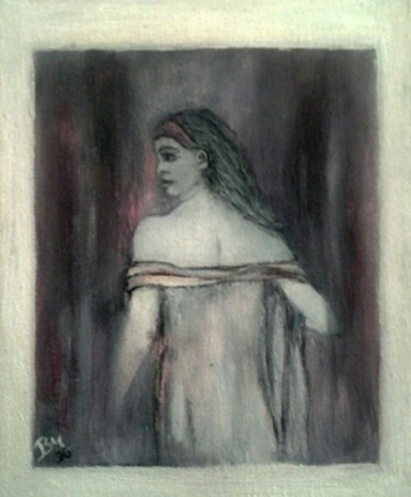 Painting titled "Wird er kommen?" by Barbaram, Original Artwork, Oil
