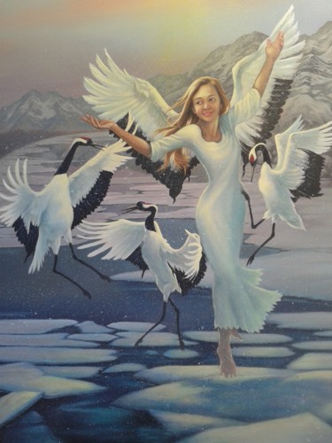 Peinture intitulée "la danse de la joie" par Primavera Renard, Œuvre d'art originale, Huile