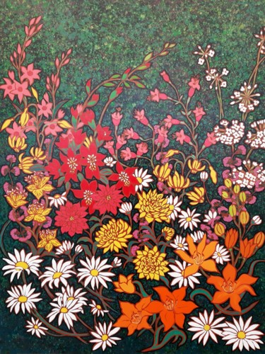 Peinture intitulée "Bouquet de fleurs 1" par Primavera Renard, Œuvre d'art originale, Huile