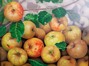 Peinture intitulée "Pommes" par Primavera Renard, Œuvre d'art originale, Huile