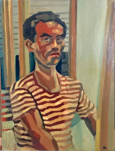 Malerei mit dem Titel "Autoritratto 1981/1" von Primo Canepari, Original-Kunstwerk, Öl