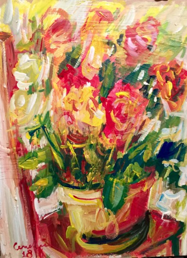 Painting titled "rose" by Primo Canepari, Original Artwork, Acrylic