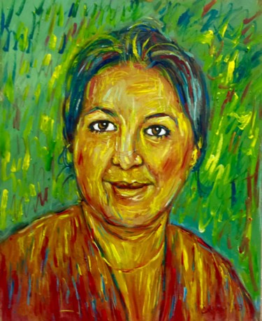 Painting titled "Monica" by Primo Canepari, Original Artwork, Acrylic