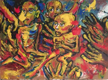 Pittura intitolato "La fame" da Primo Canepari, Opera d'arte originale, Acrilico