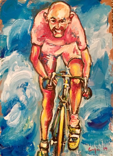 Картина под названием "Pantani" - Primo Canepari, Подлинное произведение искусства, Акрил