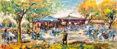 Painting titled "Il parco Amarcord d…" by Primo Canepari, Original Artwork, Acrylic