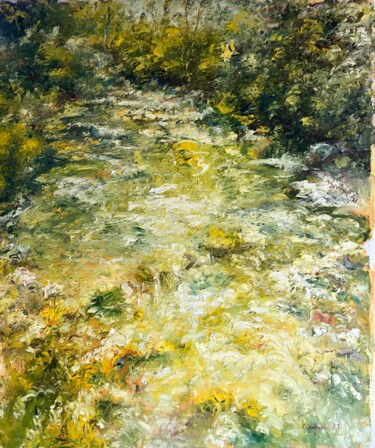 Pintura intitulada "Il Tresinaro verde" por Primo Canepari, Obras de arte originais, Óleo