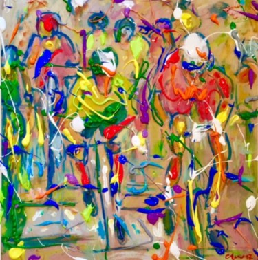 Malerei mit dem Titel "Il gruppo" von Primo Canepari, Original-Kunstwerk, Acryl