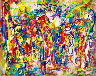 Painting titled "Sprint finale" by Primo Canepari, Original Artwork, Acrylic