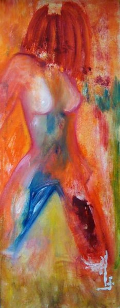 Painting titled "Sin voltear..." by Vanessa Luckie Arte, Original Artwork