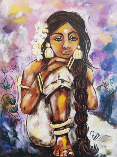 Painting titled "Intezaar" by Prinkle Mehta, Original Artwork, Acrylic