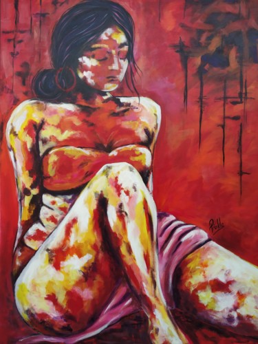 Картина под названием "Bold &amp; Beautiful" - Prinkle Mehta, Подлинное произведение искусства, Акрил