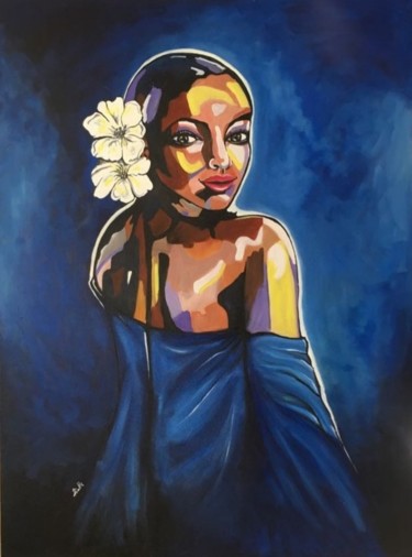 Schilderij getiteld "Blue lady" door Prinkle Mehta, Origineel Kunstwerk, Acryl