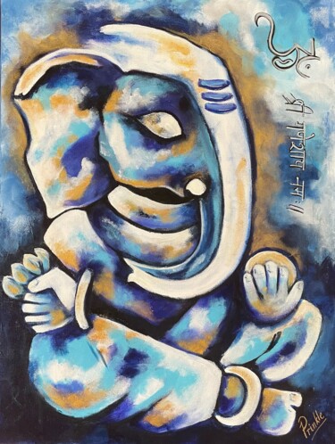 Malerei mit dem Titel "Ganesha" von Prinkle Mehta, Original-Kunstwerk, Acryl