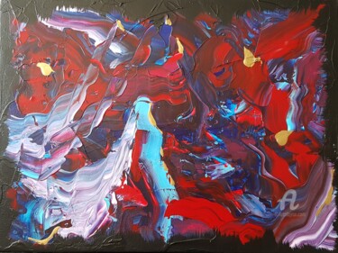 Peinture intitulée "Éruptions" par Prisca Adam, Œuvre d'art originale, Acrylique