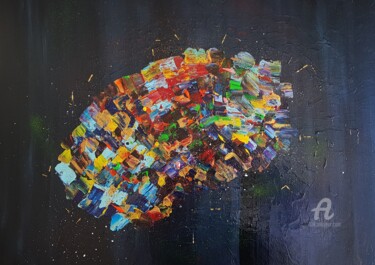 Peinture intitulée "Espace" par Prisca Adam, Œuvre d'art originale, Acrylique