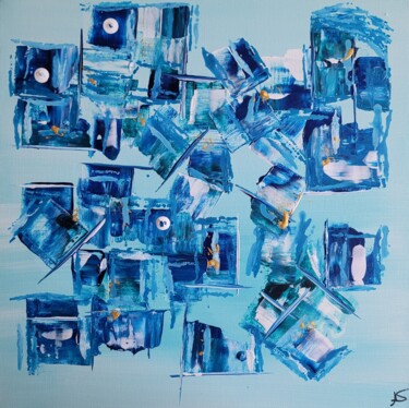 Painting titled "Blues" by Prisca Adam, Original Artwork, Acrylic