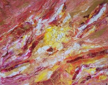 Painting titled "Soleil" by Prisca Adam, Original Artwork, Acrylic