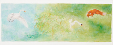Картина под названием "L'attérissage" - Priscilla Moore, Подлинное произведение искусства, Пигменты Установлен на Деревянная…