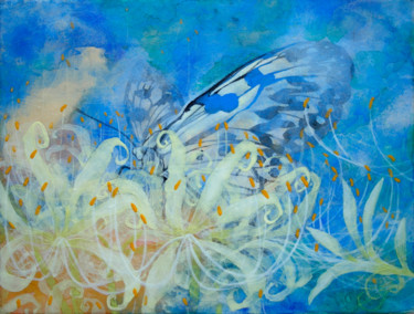 Painting titled "Ageha and White Hig…" by Priscilla Moore, Original Artwork, Pigments Mounted on Wood Panel