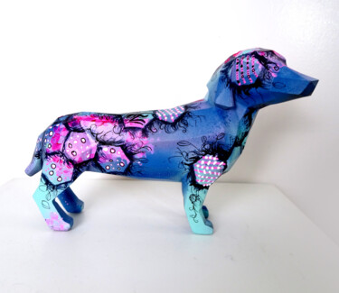 Sculpture titled "Sculpture Chien Pop…" by Priscilla Vettese, Original Artwork, Spray paint