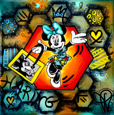 Painting titled "Peinture Minnie Kei…" by Priscilla Vettese, Original Artwork, Spray paint