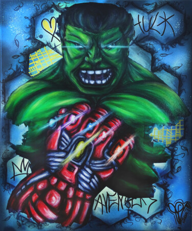 Painting titled "Peinture Hulk Marve…" by Priscilla Vettese, Original Artwork, Acrylic