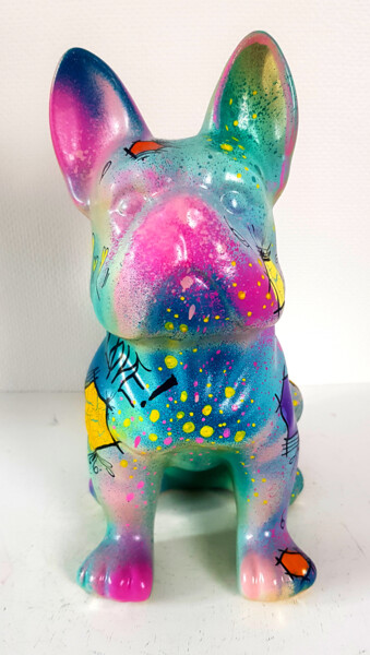 Sculpture intitulée "Sculpture Bulldog P…" par Priscilla Vettese, Œuvre d'art originale, Bombe aérosol