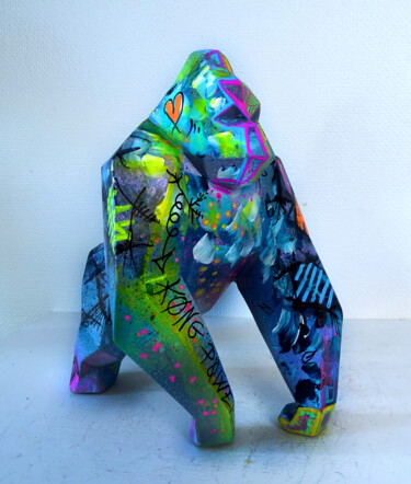 Sculpture intitulée "Sculpture Gorille R…" par Priscilla Vettese, Œuvre d'art originale, Bombe aérosol