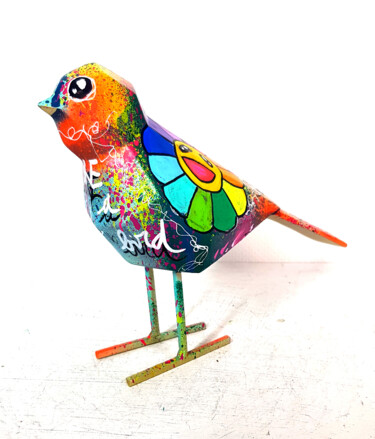 Escultura titulada "Statue Oiseau Origa…" por Priscilla Vettese, Obra de arte original, Resina